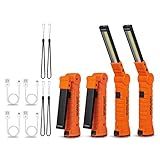 4 Pack Flash lights Vagocom Automotive Tools for Mens Dad,Cordless LED Rechargeable Worklight with Magnetic Base 360° Rotate 5 Modes Brightness Trouble Torch for BBQ,Camping,Handmade,Mechanic,Gift