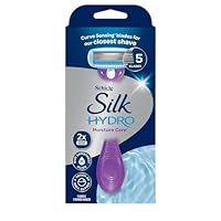 Schick - Silk Hydro Moisture Care Kit | Razor Handle with 2 Refills | Moisture Care | 5 Blade Razor | Shea Butter | Curve sensing Blades | Close Shave | Smooth Glide​