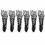 Alomejor Pool Table Nets, Hollow Out Design Billiards Pocket Nets, 6PCS Black Set for Training Practice Home Entertainment Professional Players
