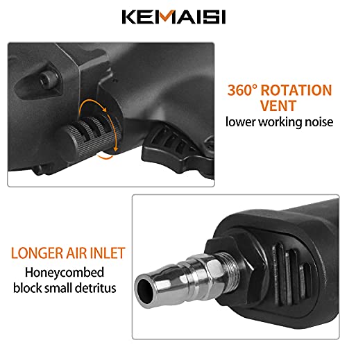 Kemaisi 1/2" Driver Air Impact Wrench Set, 1100 Ft-Lbs Powerful Torque Output, Heavy Duty Twin Hammer Impact Gun, Half-Inch Pneumatic Impact Wrench, With 8 Piece Socket Set And Storage Carry Case #TOP3