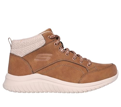 Skechers Women's Ultra Flex 2.0-Casual Mix Fashion Boot, Chestnut, 5.5