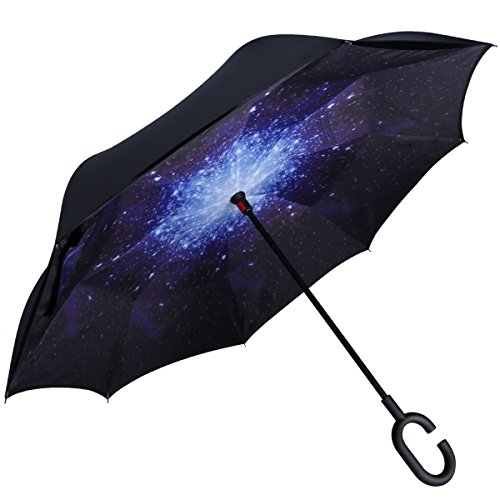 G4Free Windproof Upside Down Double Layer Inverted Reverse Umbrella UV Protection for Women