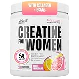 Nutrex Research Creatine for Women Booty & Beauty – Pink Lemonade | 5g Creatine, 2g Collagen, BCAAs & Hyaluronic Acid | Gluten Free, 30 Servings