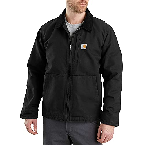 Carhartt Men's Full Swing Loose Fit Washed Duck Fleece-Lined Jacket