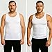 SELURE Shaping Tank Men 2.0 Compression Shirt Shapewear Workout Tops Breathable Shaper Vest Abs Abdomen Undershirt White