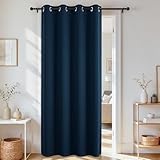 Joydeco Blackout Door Curtain for Doorway Privacy 78 Inches Long, Grommet Closet Curtain for Open Closet, Room Divider for Bedroom Living Room (Navy Blue, 40Wx78L, 1 Panel)