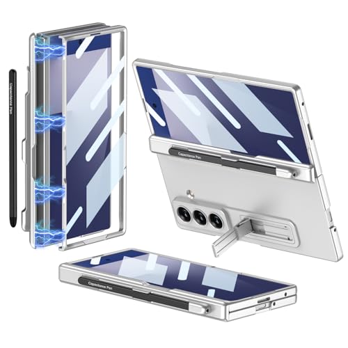 Coque Samsung Galaxy Z Fold 7 5G rigide argentée haut de gamme avec verre trempé de protection