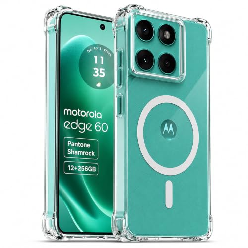 Image of Transparent Back Cover for Motorola Edge 60 Fusion 5G / Moto Edge 60 5G Back Cover Case Shockproof Side Tpu Bumper & Back Pc Protective Magnetic Support Cover Case (Motorola Edge 60 Fusion 5G)