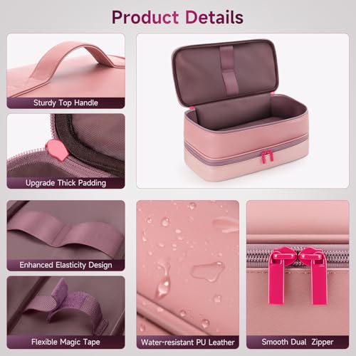 Image of Adworte Travel Hair Dryer Case for Shark FlexFusion, Portable Hair Tools Bag, Double-Layer Storage Carrying Case for Shark FlexStyle Blow Dryer, FlexFusion & Fusion Air Straightener Attachments Holder