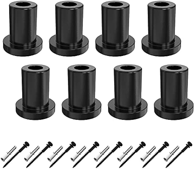 ZEKOO 2" Sliding Barn Door Hardware Track Spacers Replacement Assemblies Connecting Kit Adjustable Carbon Steel Connector with lag Bolts, Wall Anchor Pack of 8