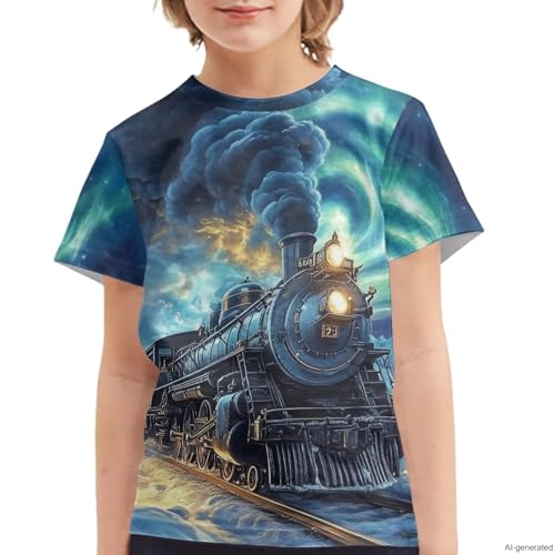Image of WELLFLYHOM Kids Tshirts Girls Boys Short Sleeve Crewneck Tees Shirts Casual Sport Pullover Tops Size 3-16 Years