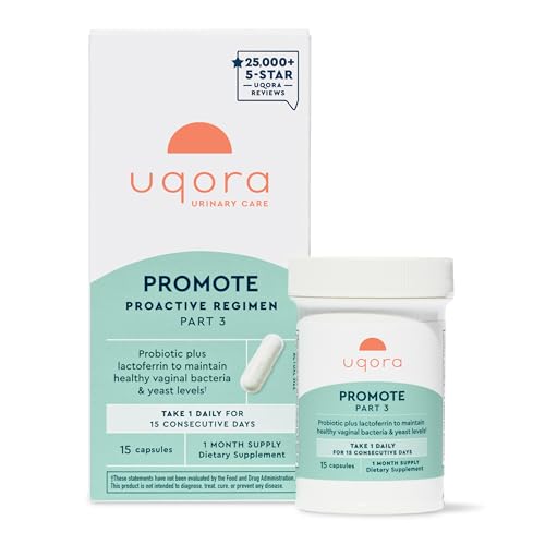 Uqora Promote - Support Vaginal Health* - Probiotic for Women with Lactoferrin, Lactobacillus Acidophilus & Lacticaseibacillus Rhamnosus - Vaginal Probiotics - Gluten-Free - 15 Capsules