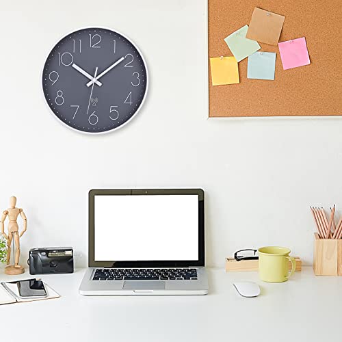 Funk-Wanduhr lautlos von ACCSHINE mit PVC-Rahmen und HD-Glaslinse