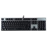 PUSOKEI Claviers de Jeu pour PC, Panneau de Matériel Mécanique Ergonomique, Clavier à 104 Touches, Clavier de Joueur Domestique avec 9 Modes de Changement de Lumière, pour Une Frappe Confortable