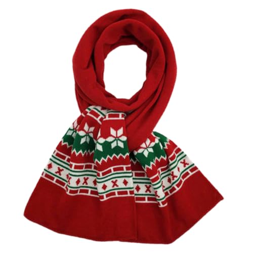 Bufanda navideña de invierno roja para padres e hijos hecha de suaves fibras acrílicas