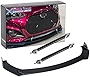 Xotic Tech Universal Front Bumper Lip Chin Spoiler Splitter Diffuser Guard Wing Protector Trim Car Body Kit with Adjustable 8'-11' Support Splitter Rod-Black