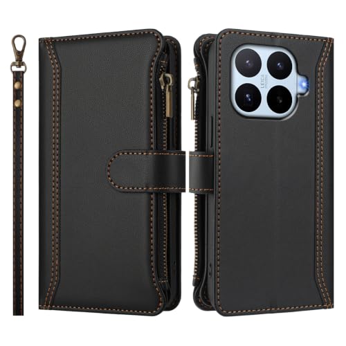 Étui pour Xiaomi 17T Pro Housse Antichoc Portefeuille Cuir PU avec Porte-Carte Noir