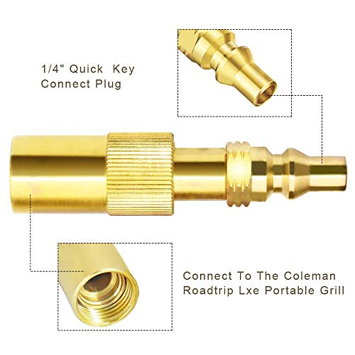 METER STAR Low Pressure 1/4\'\' RV Quick Connect Disconnect Conversion Fitting Adapter Fit for Coleman Roadtrip LXE Portable Grill