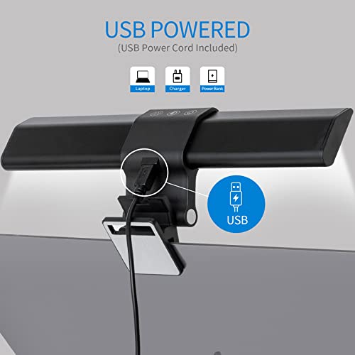 Phive Laptop Light, Usb Powered Laptop Light For Keyboard,Led Clip On Bar Lamp With Touch Control,4 Color Modes,5 Brightness Levels,Portable Laptop Light Bar For Home Office/Travel With Carrying Case #TOP7