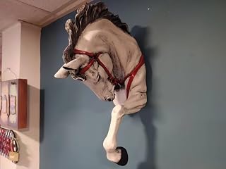 19inches 49 cm Large White Horse Wall Decor Statue Sculpture, Horse Lover Gift, Art Objects, Housewarming Gift, 3d Resin Art, Wall Art, Modern Home Decor