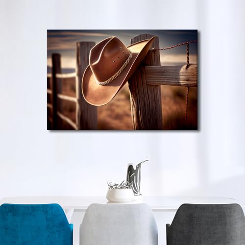 Tableau sur toile déco cowboy premium avec impression haute définition