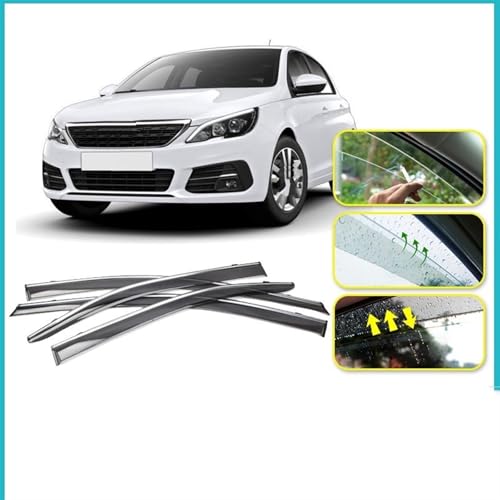 Déflecteurs de vent Peugeot 308 Hatchback T9 déflecteur pluie gris - 2
