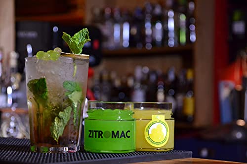 Zitronen-Cocktail-Perlen. Fruchtkonzentrat in Perlen für Cocktail / Dekoration / Tapas / Salate / Weihnachten / Getränke. Hochwertige Zitronenkugeln. Glas von 180gr, 160-180 Kugeln.