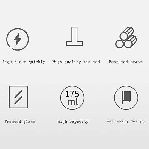 Miniatura 7 de OUSIKA Dispensador de jabón montado en la pared, dispensador de loción de vidrio prensado, dispensador de bomba de jabón para el hogar, hotel, baño,