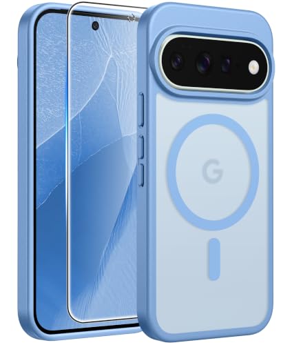 Image of FNTCASE for Google Pixel 11 Pro Case / Pixel 11 Case, with Screen Protector | Fit for Magsafe, Translucent Matte, 14FT Military Grade Drop Protection, Shockproof Protective Phone Cover, Light Blue