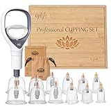Uplife 12 Premium Polycarbonat Schröpfgläser Set – Komplettes Schröpfset mit Vakuumpumpe für Schröpfen & Cupping Therapie – inklusive Bambus-Geschenkbox für Massage & Physiotherapie