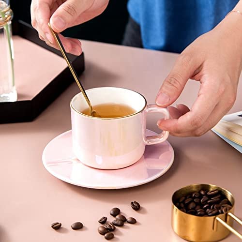 De tasses à café expresso - Décoration créative blanche extra large - Décoration artisanale pour café, bar, restaurant, maison, bureau, pot de fleurs, grande soucoupe - 33 cm (le plat ne contient