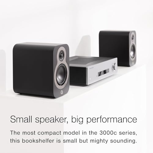 Q ACOUSTICS 3010c Compact Bookshelf Speakers - Pair - 2-Way Reflex Enclosure Type, 4" Bass Driver, 0.9" Tweeter - Stereo/Passive Speakers for Home Theatre Sound System (Satin Black) - Image 4