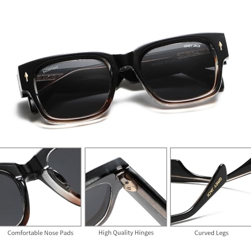 Image of grey jack 100% UV Protection Shades Retro Polarized Sunglasses for Men Women Branded Stylish Design Glasses 3316