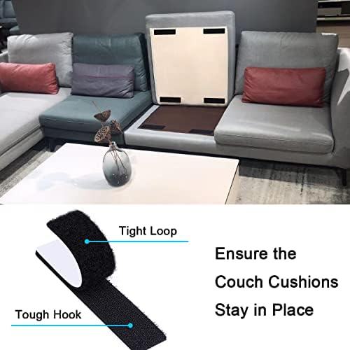 wisdompro 20 Sets Heavy Duty Hook and Loop Strip Pads, No More Nails Picture Hanging Strips Extra Strong Double Sided Sticky Pads Industrial Strength Tape for Home, Office - Black