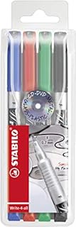 Permanent Marker - STABILO Write-4-all - Fine - Wallet of 4 - Assorted Colours