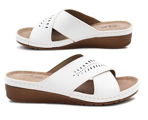 Womens Slip On Sandals Backless Low Wedge Open Toe Mules Summer Fashion Beach Slides Flip Flops - Image 3
