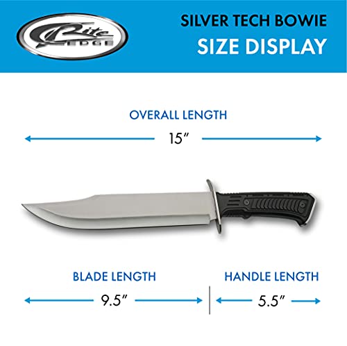 SZCO Supplies Faca para sobrevivência ao ar livre Silver Tech Bowie Blade de 38 cm, 211515-SL