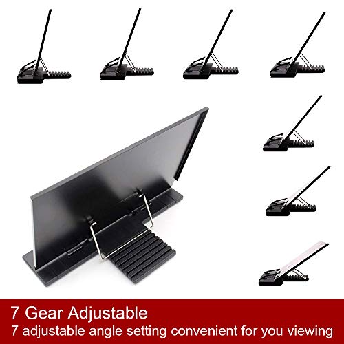 DAYREE 11 x 7.08 Inch Book Stand Holder with 7 Adjustable Positions and Page Paper Clips, Multipurpose Desktop Document Holder for iPad, Reading Rest, Textbook, Cookbooks, Recipes, Tablet, Music Books