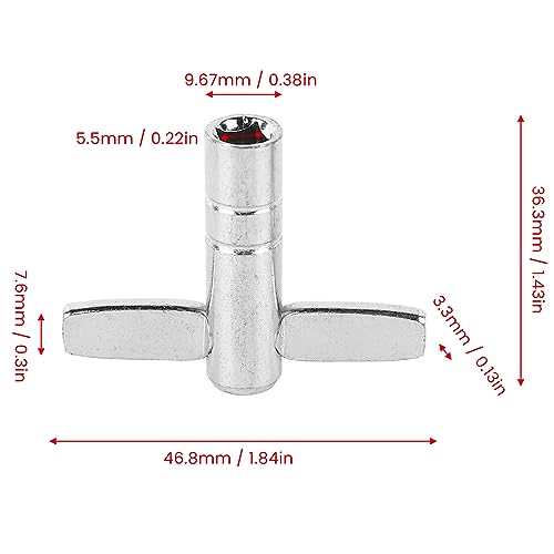 2 peças de chave de bateria, metal multifuncional, portátil, fácil de operar, afinador de teclas de