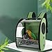 Gralara Compact Carrier for Birds with Clear View and Travel Features, Green