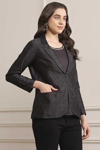 Image of BIBA Women Polyester Embroidered Jacket