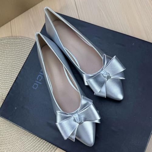 Image of SAILING LU Women's Bow-Knot Pointed Toe Ballet Flats
