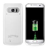 Samsung Galaxy S7 Edge Charger Case 5200mAh Ultra Slim Rechargeable Portable External Backup Battery Pack-Charger Cover-Protective Case Power Bank Case (White)