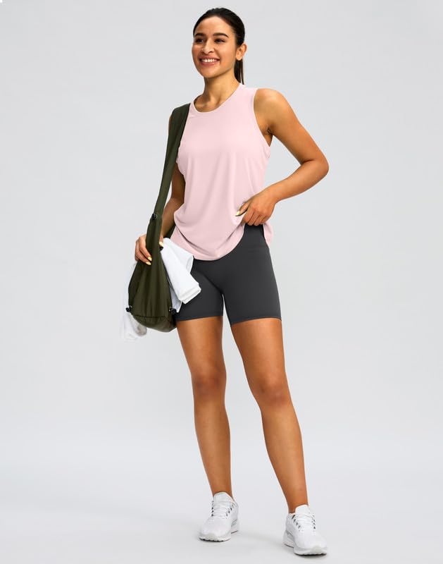 Image of Women's Workout Tops Racerback Athletic Tank Tops Sleeveless Loose Fit Yoga Running Gym Shirts for Women
