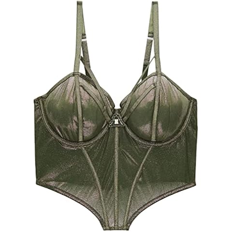 Savage X, Womens, Going Platinum Mesh Bustier, Deep Forest Green, XS Cover