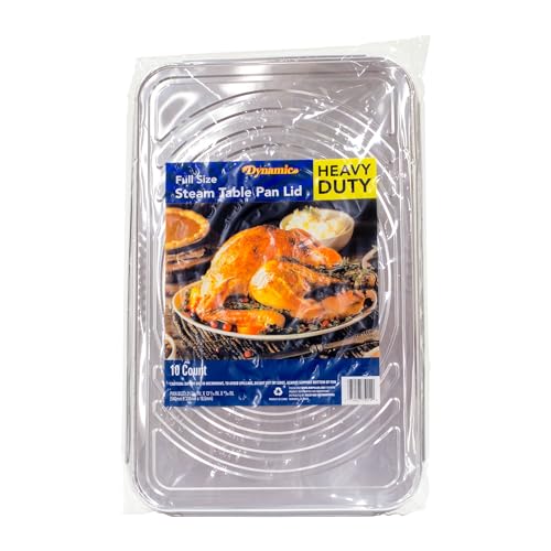 Dynamic Heavy Duty Aluminum Full Size Steam Table Lids - Pack of 10 Lids – (1 pack of 10 count) - 21.27
