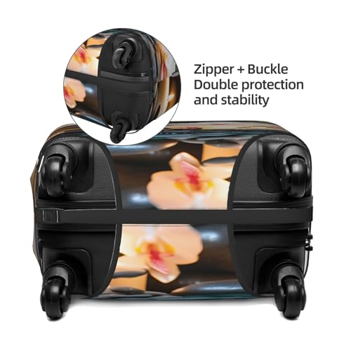 Elastic Travel Luggage Cover for Suitcase Tsa Approved Stretch Scratch-Resistant Suitcase Protector Cover Washable Relaxation with Massage Spa Baggage Covers Fits 18-32 Inch Luggage Case3