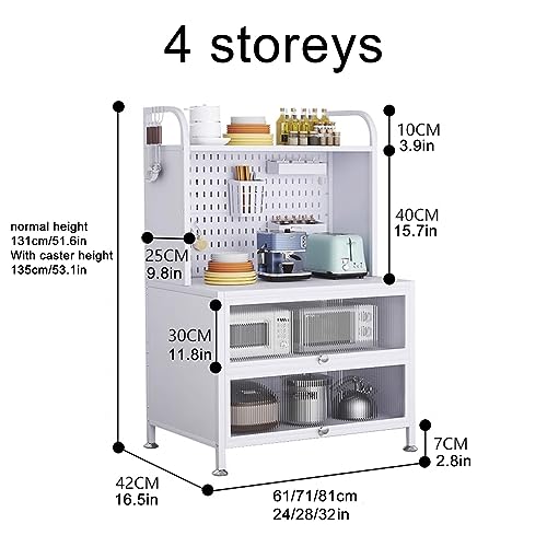 Meuble micro-ondes et buffet de cuisine à portes rabattables - 2