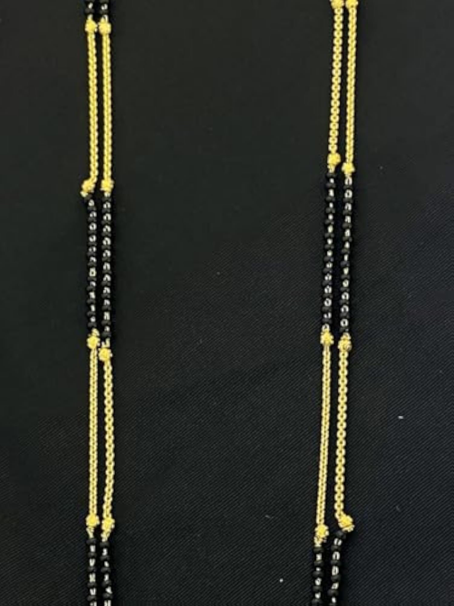 Women's Traditional Long Black Beads Mangalsutra Mala