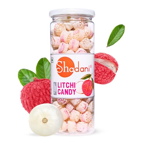 Shadani Litchi (Lychee) Candy Box - Indian Special Rose Water Juicy flavour 230 GR (8.11 oz)